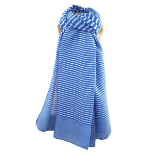 Cross Stripe Scarf- Cobalt Blue