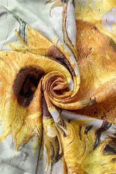 Van Gogh Sunflowers Silk Scarf- Yellow