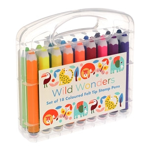 Set of Wild Wonders Felt Tip Stamp Pens