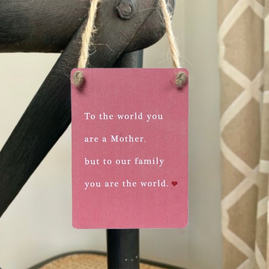 Mini Pink Metal Mother Sign
