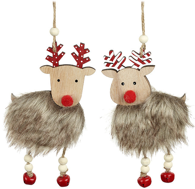 Faux Fur Hanging Reindeer