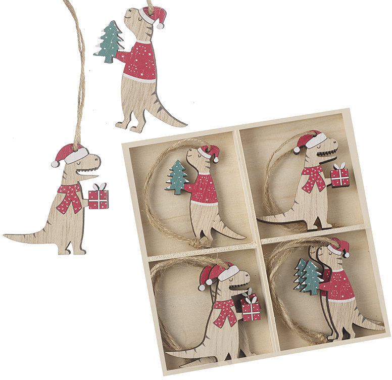 Red Dinosaur Character Hangers - set of 8