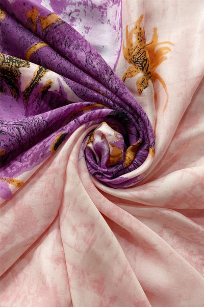 Van Gogh Sunflowers Silk Scarf- Purple