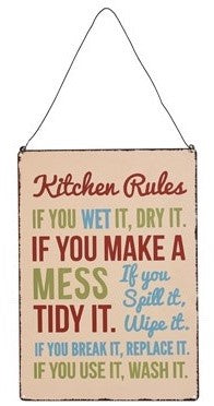 Kitchen Rules - Retro Metal Sign