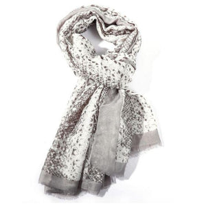 Snakeskin Scarf- Grey with foiled silver