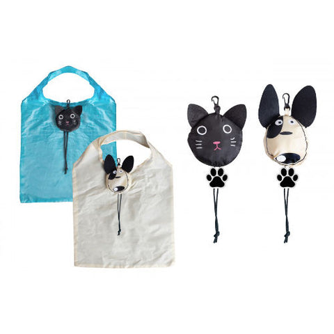 Fold Away Shopping Bag - Cat and Dog