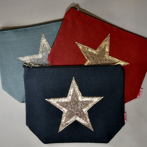 Linen Star makeup bag