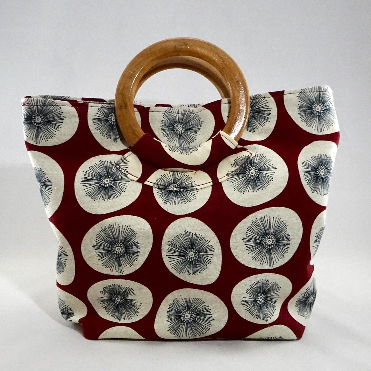 Round handle bag - Sienna Red Dandelion