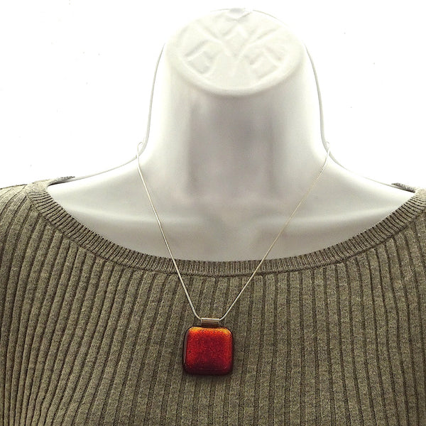 Dichroic Red glass pendant