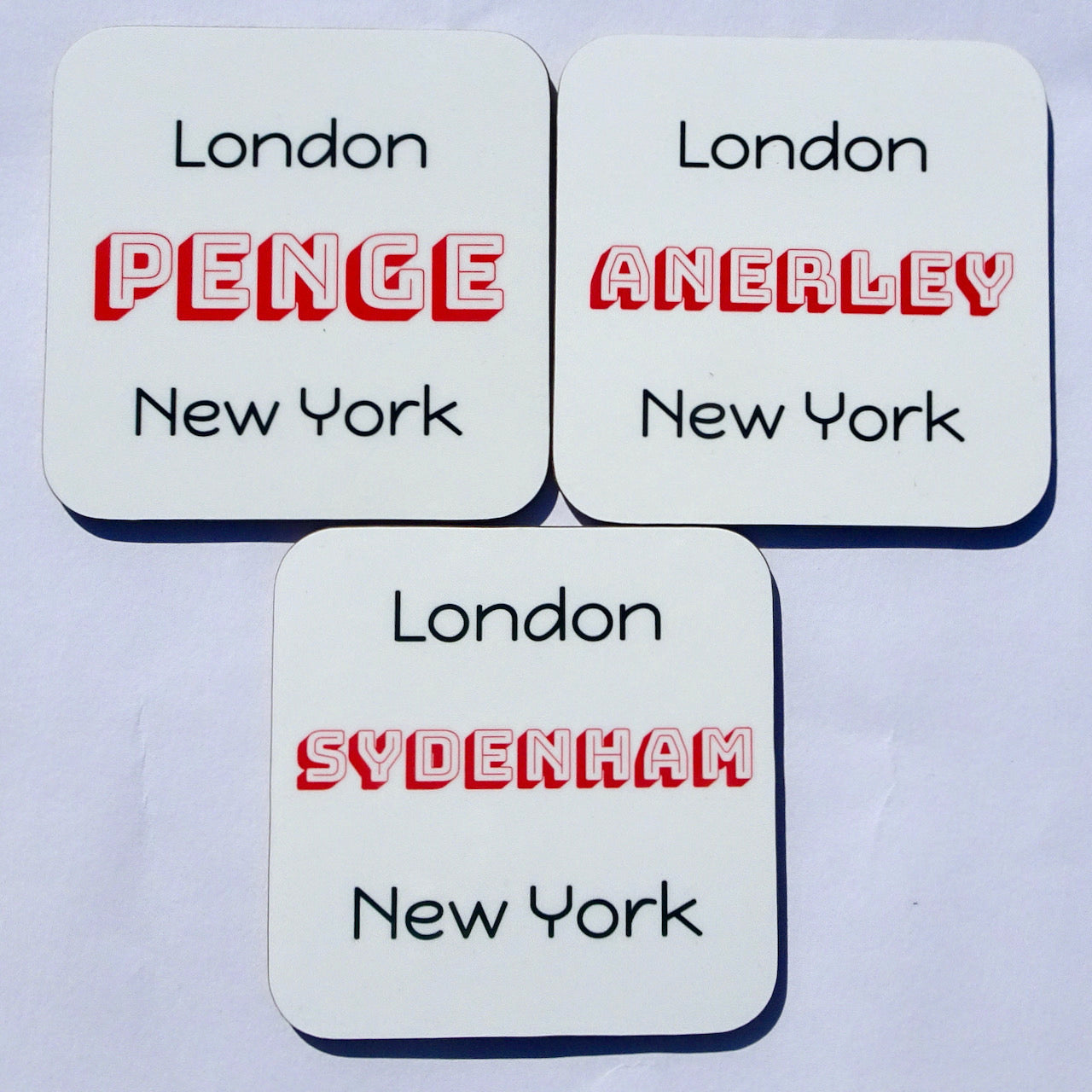 London/New York Coasters look