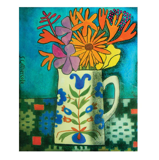 Folk Jug and Summer Flowers - Susan Gathercole