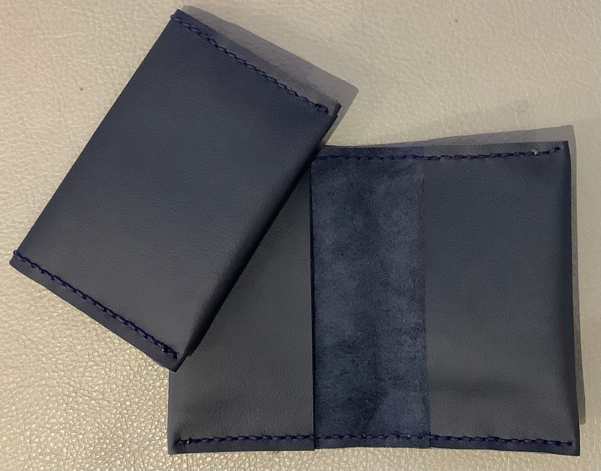 Handstitched Leather Folded Double Card Holder