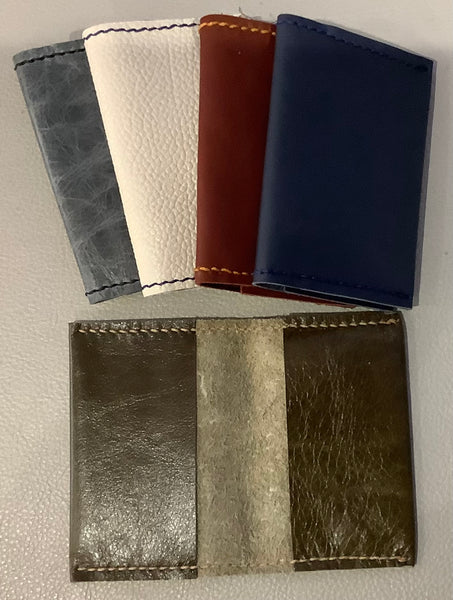 Handstitched Leather Folded Double Card Holder