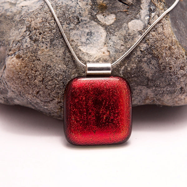 Dichroic Red glass pendant