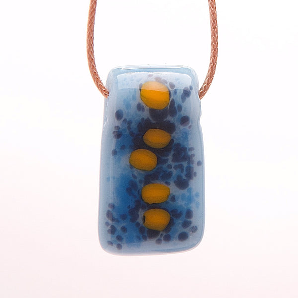 Citrus Orange Pebbles- Handmade Fused glass pendant