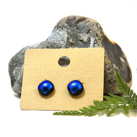 Clip-on Blue Glass Earrings