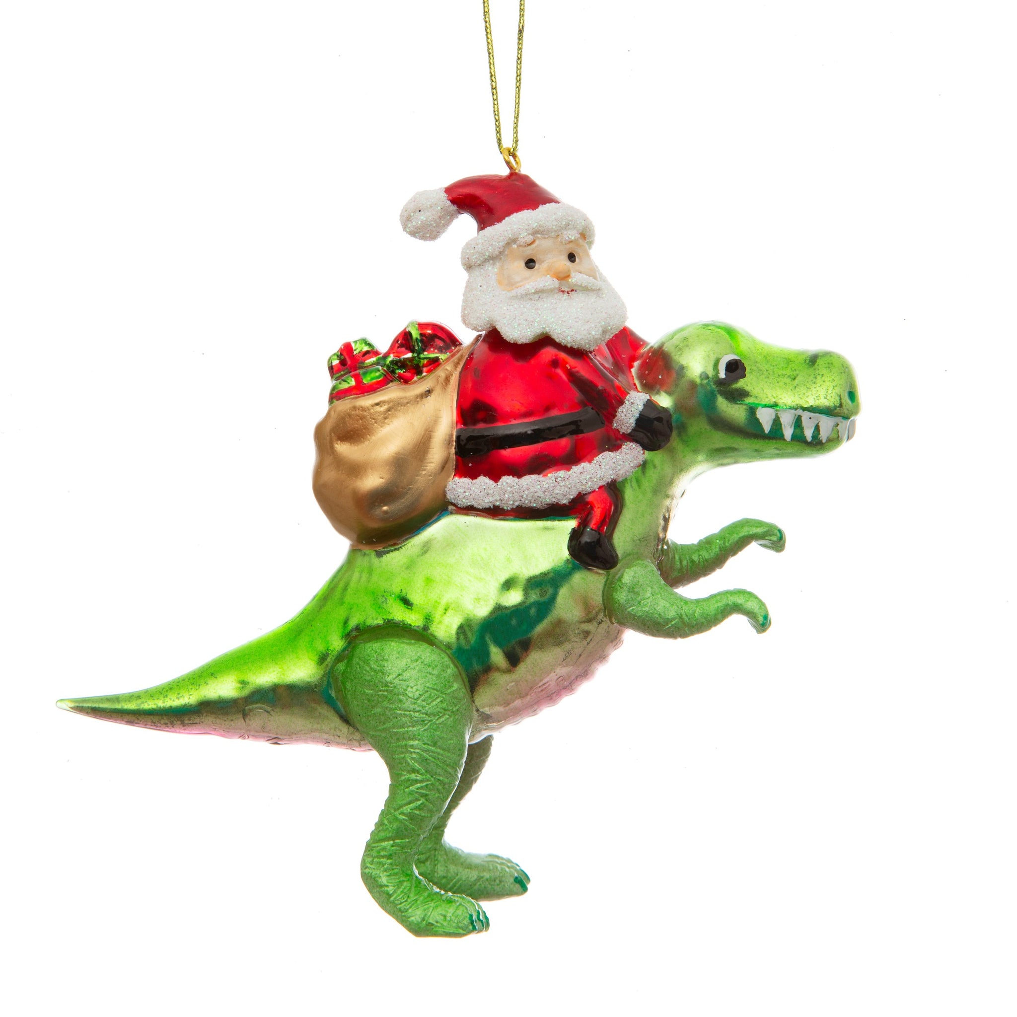 Santa on a Dinosaur!