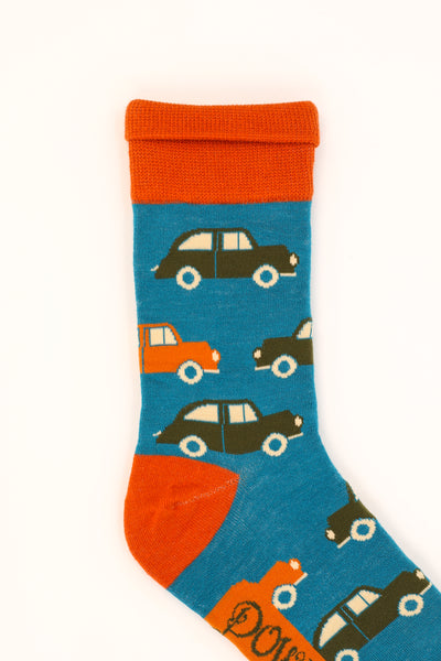 Mens Socks - Vintage Motor Blue