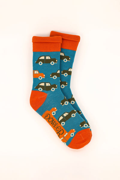 Mens Socks - Vintage Motor Blue