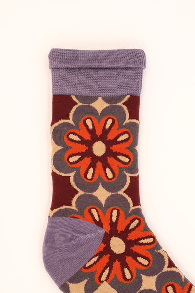 Mens Socks - Floral Mosaic