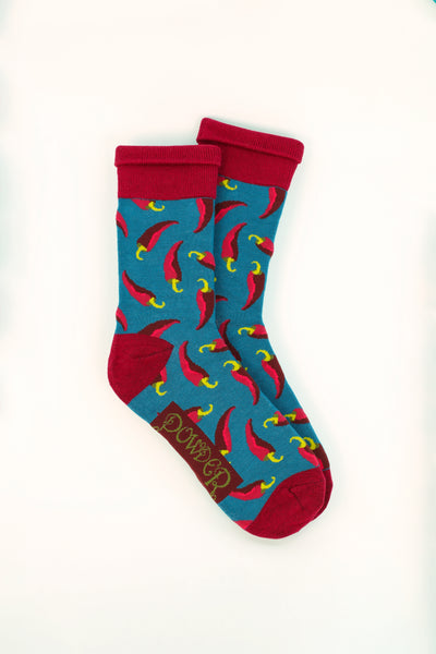 Mens Socks -Hot Chillies Teal