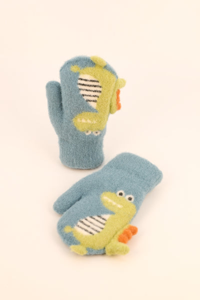 Ice Dino Mittens