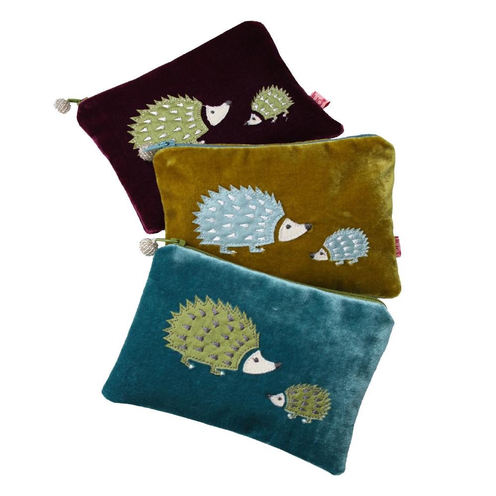 Applique Hedgehog Purse -Plum