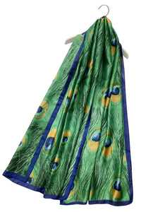 Peacock Silk blend Scarf