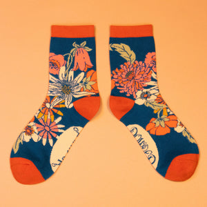 Ladies Ankle Socks - Meadow Blue