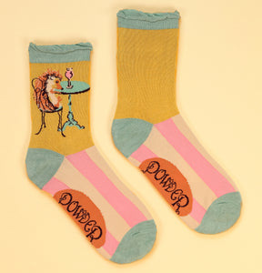Ladies Ankle Socks - Vino Hedgehog