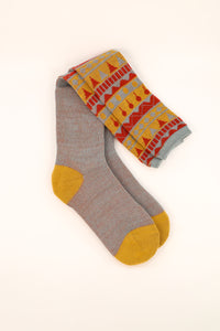 Fair Isle Ladies Boot Socks- Ice