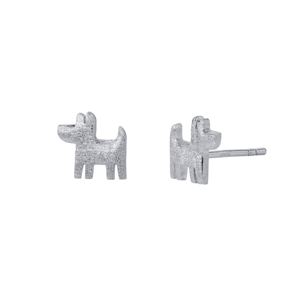 Silver Dog Earrings