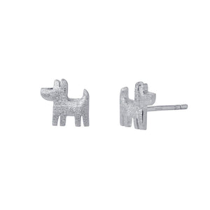 Silver Dog Earrings