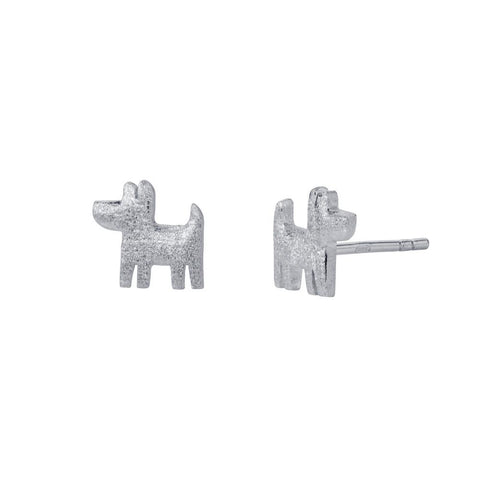 Silver Dog Earrings