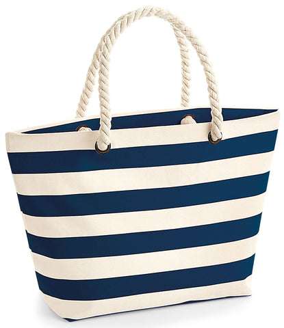 Striped Beach bag- Navy