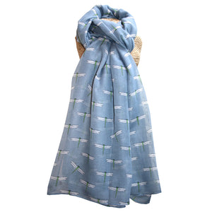 Dragonfly scarf- Pale Blue