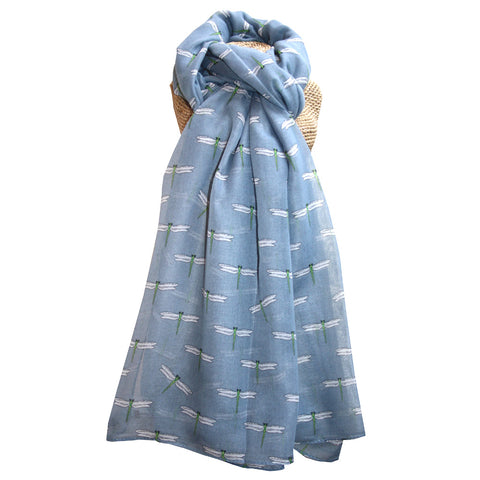 Dragonfly scarf- Pale Blue