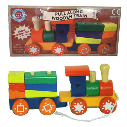 Pull Along Wooden Train