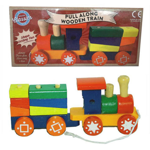 Pull Along Wooden Train