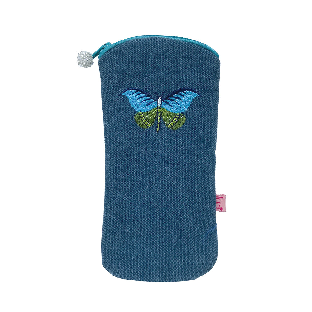 Embroidered Butterfly Glasses Purse