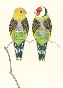Goldfinches- DM Greetings Card