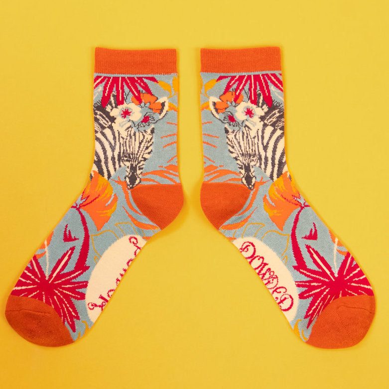 Ladies Ankle Socks -Zebra