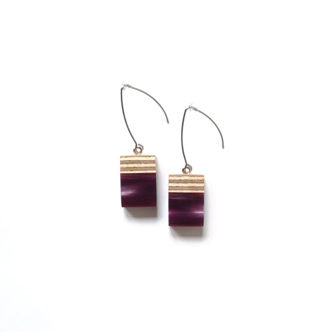 Purple Resin Earrings