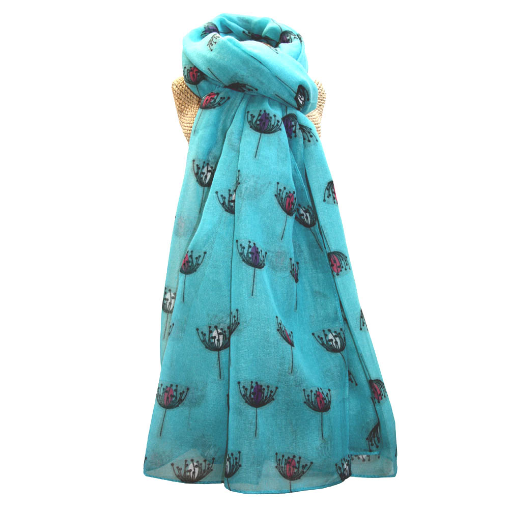 Retro Stem Scarf- Turquoise
