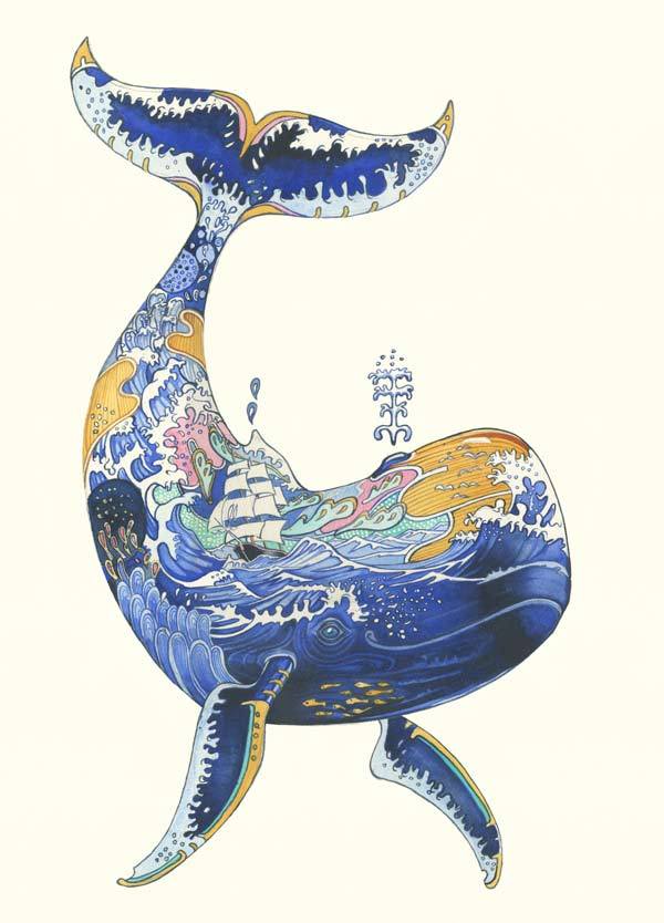 Whale- DM Greetings Card